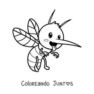 Imagen para colorear de un mosquito del dengue animado