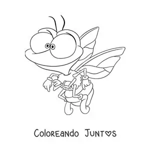 Imagen para colorear de una mosca doméstica en caricatura
