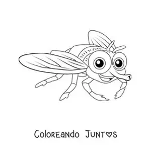 Imagen para colorear de una mosca animada infantil