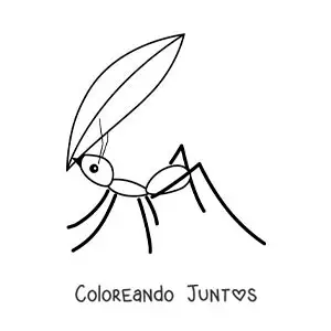 Imagen para colorear de una hormiga cargando una hoja