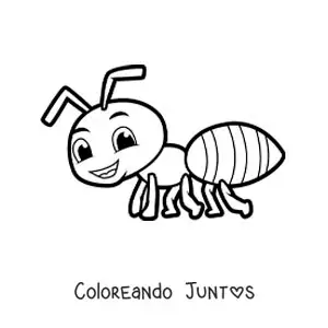 Imagen para colorear de una hormiga en caricatura