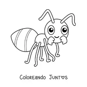 Imagen para colorear de una hormiga animada infantil