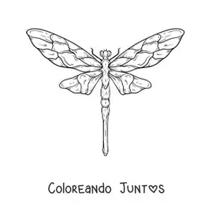 Imagen para colorear de libélula realista