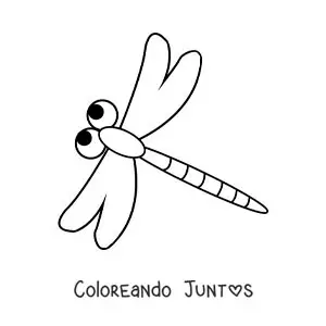 Imagen para colorear de libélula fácil