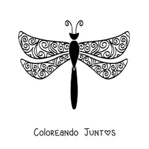 Imagen para colorear de libélula mandala