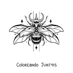 Imagen para colorear de escarabajo volando