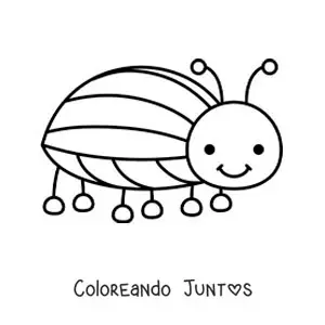 Imagen para colorear de escarabajo infantil fácil