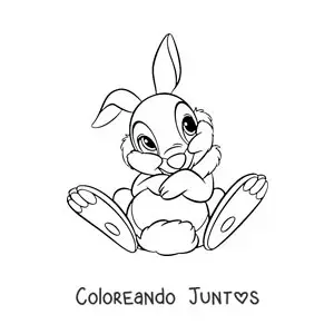 Imagen para colorear de Tambor el conejo amigo de Bambi