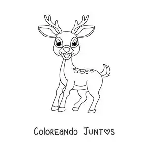 Imagen para colorear de Bambi el ciervo animado