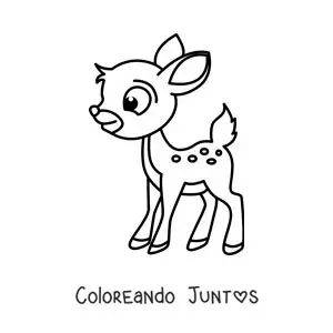 Imagen para colorear de caricatura de Bambi fácil