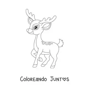 Imagen para colorear de Bambi animado con cuernos