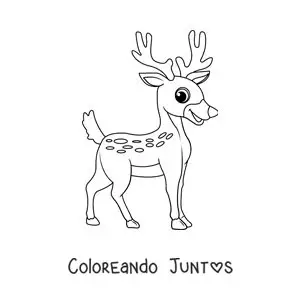 Imagen para colorear de Bambi animado fácil