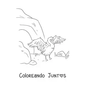 Imagen para colorear de el Patito Feo convirtiéndose en cisne