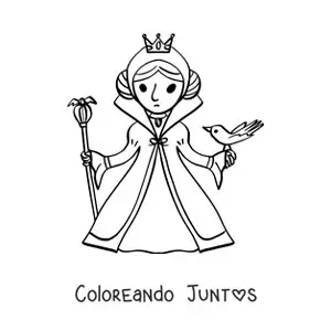 Imagen para colorear de la reina malvada de Blancanieves animada