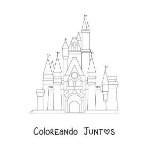Imagen para colorear de el castillo de Cenicienta