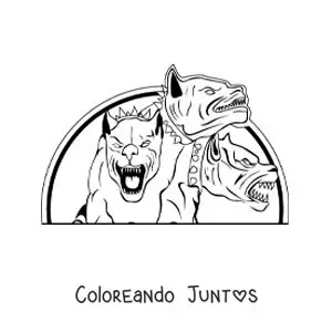 Imagen para colorear de can Cerberus monstruoso