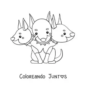Imagen para colorear de Cerberus animado