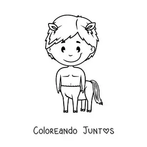 Imagen para colorear de centauro kawaii animado