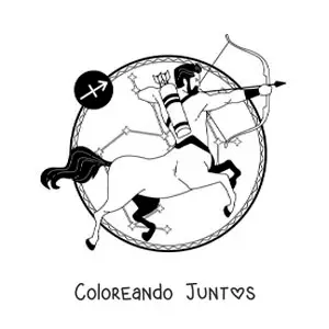Imagen para colorear del centauro de la constelación Centaurus