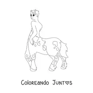 Imagen para colorear de centauro mitológico animado