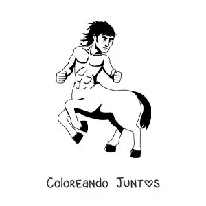Imagen para colorear de centauro fantástico animado