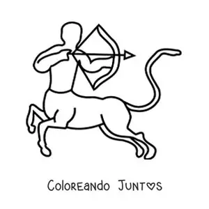 Imagen para colorear de silueta de un centauro con arco y flecha