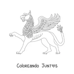 Imagen para colorear de un grifo alado