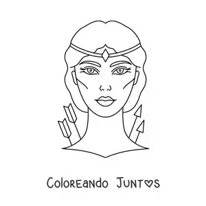 Imagen para colorear del rostro de la diosa Artemisa