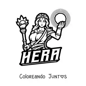 Imagen para colorear de la diosa Hera reina de los dioses