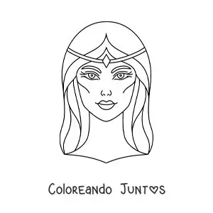 Imagen para colorear del rostro de Afrodita la diosa del amor