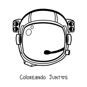 Imagen para colorear de un casco de astronauta