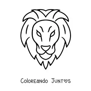 Imagen para colorear de león del signo leo