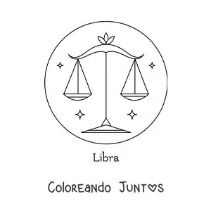 Imagen para colorear del signo zodiacal Libra con su nombre