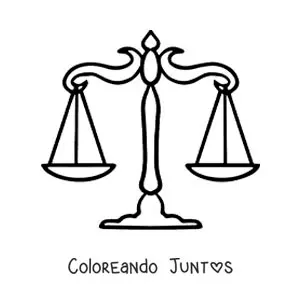 Imagen para colorear de balanza de la justicia fácil