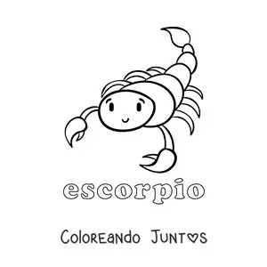 Imagen para colorear de escorpión de Escorpio fácil con su nombre