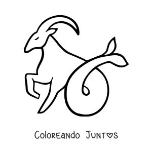 Imagen para colorear de emoji de Capricornio