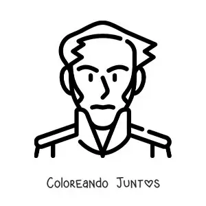 Imagen para colorear de emoji de Simón Bolívar