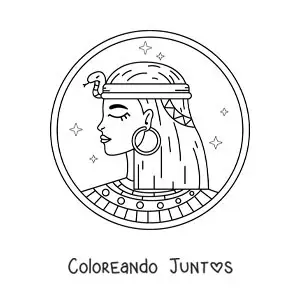 Imagen para colorear del rostro de la reina Cleopatra