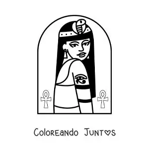 Imagen para colorear de la hermosa reina egipcia Cleopatra