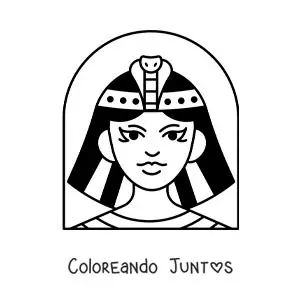 Imagen para colorear del rostro de Cleopatra fácil