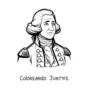 Imagen para colorear de George Washington animado