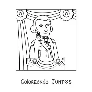 Imagen para colorear de George Washington el primer presidente de los estados unidos