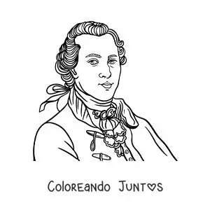 Imagen para colorear de George Washington el primer presidente de eeuu animado