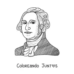 Imagen para colorear de George Washington fácil