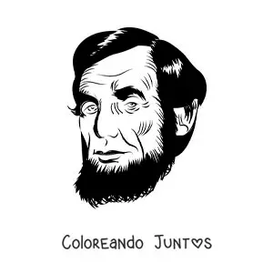 Imagen para colorear del rostro de Abraham Lincoln