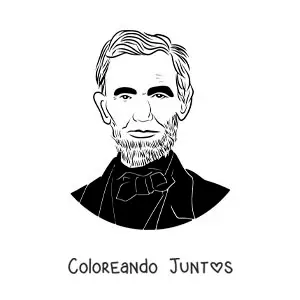 Imagen para colorear de un retrato de Abraham Lincoln