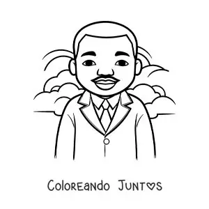 Imagen para colorear de Martin Luther King animado