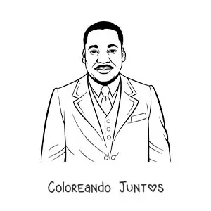 Imagen para colorear de Martin Luther King Jr animado fácil