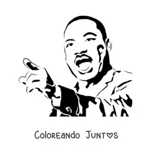 Imagen para colorear de Martin Luther King hablando