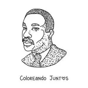 Imagen para colorear de caricatura de Martin Luther King